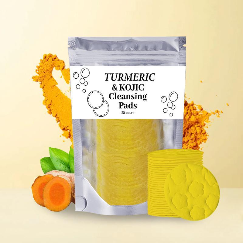 Christmas Turmeric Kojic Acid Cleansing Pads Set, Moisturizing Daily Skin Cleansing Pads, Exfoliating Pads, Facial Pore Deep Cleanser, Comfort Skin Care Products