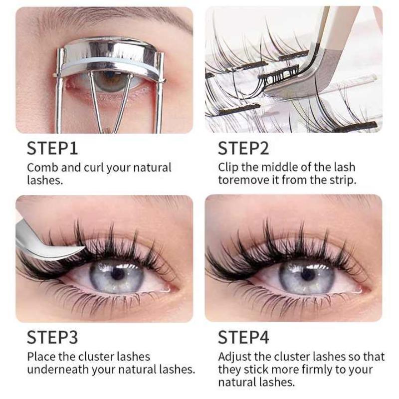 Individual False Eyelashes,1 Set Natural False Eyelashes, Individual Lash Extensions Cluster Lashes, DIY Lash Extension Supplies Reusable Eyelash Clusters