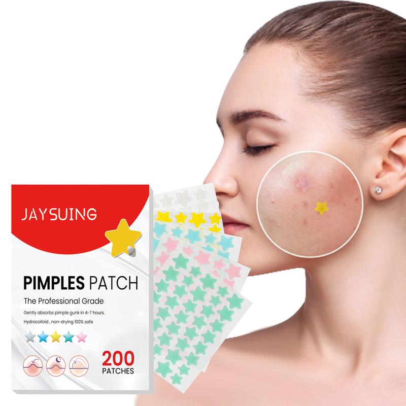 [JAYSUING] Pimple Cover Patch-Star Shaped Acne Patch, 200packs set Acne Cover Patch, Hydrocolloidal Pimple Patch,  Pimples Patches Peel Off for Women & Men, Fall Gift, Stickers Clear Skincare