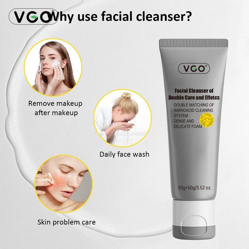 VGO Three-In-One Moisturizing & Cleanser Set Vitamin C Serum,Moisturizer,Facial Cleanser Moisturizing Suitable for sensitive skin-Live Skincare Radiance-A Comfort Skin Repair Cleansing Hydrating