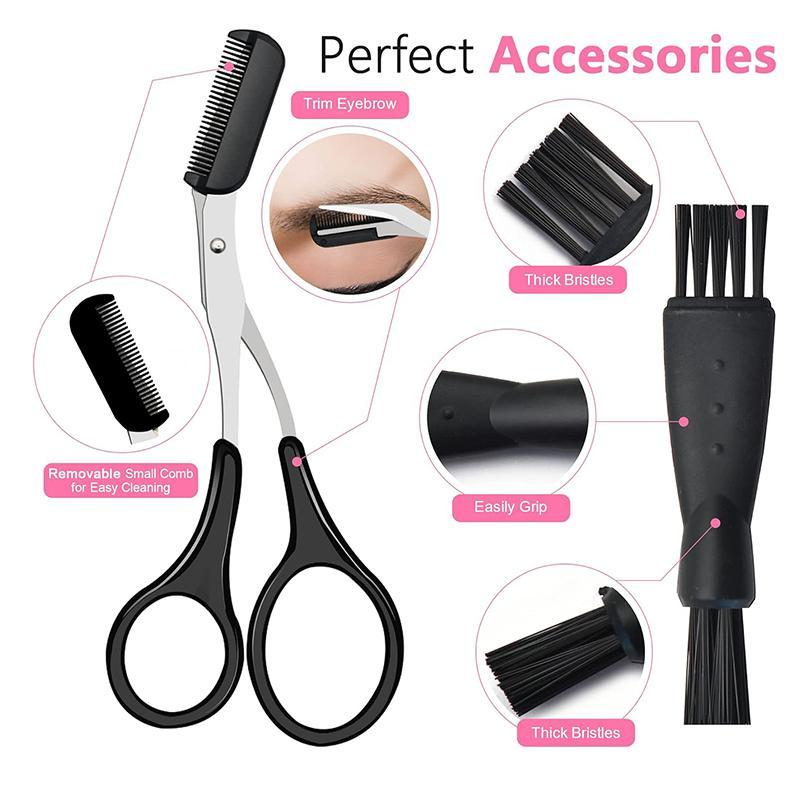 Eyebrow Trimmer Set, 14pcs set Multifunctional Eyebrow Shaver & Comb & Brush Set, Facial Hair Removal Tool for Women