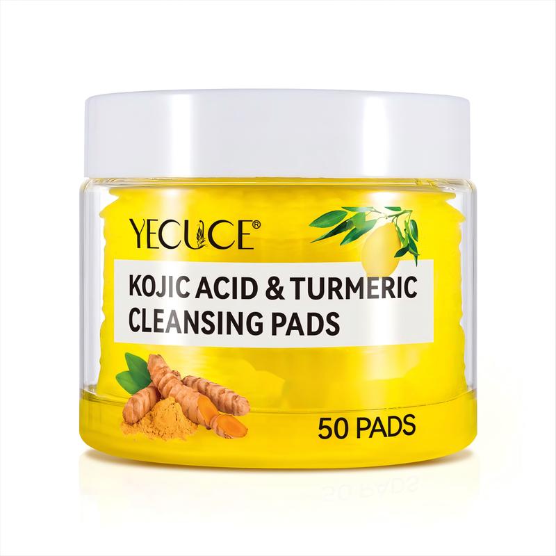 YECUCE Turmeric Cleansing Pad with Kojic Acid -  Skin Repair Skincare Essential for a Comfortable Experience 50 Pads