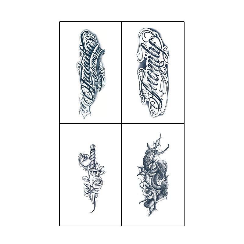 Herbal Temporary Tattoo Sticker, 4 Sheets Waterproof Long Lasting Hand  Tattoo Decals, Realistic Effect Body Art Sticker for Women & Men