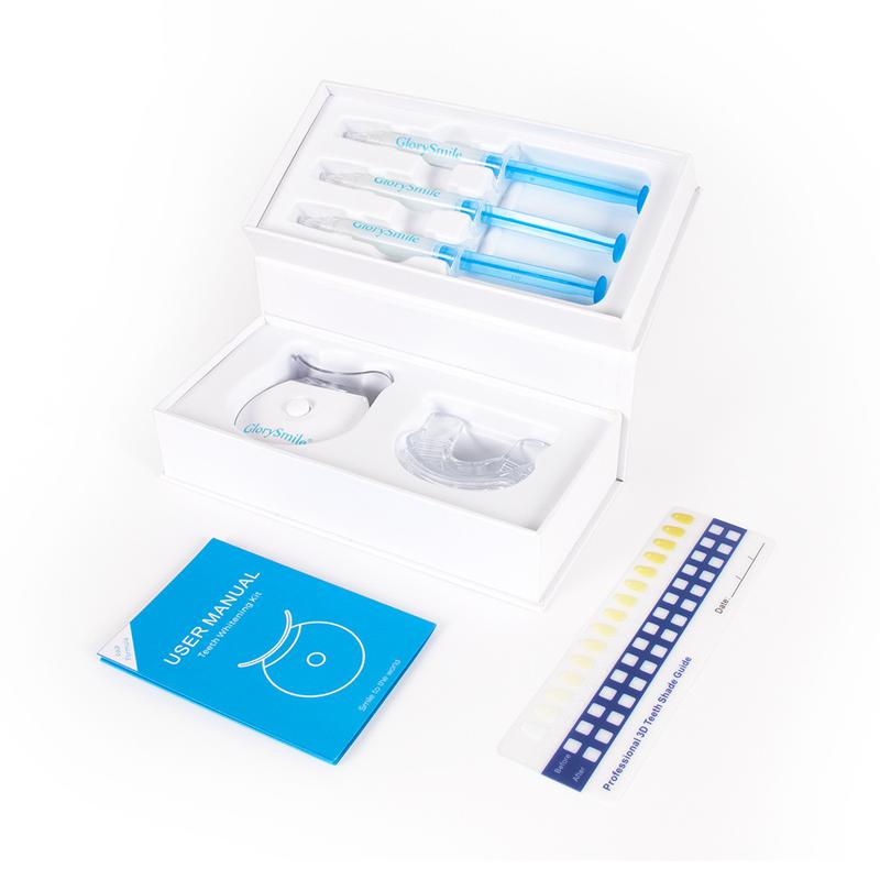 GlorySmile Original Teeth Whitening Kit with 5x LED Light, 18% Carbamide Peroxide Oral Care Halloween Black Friday Christmas Deal