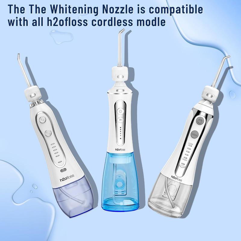 h2ofloss Water Dental Flosser 300ML Watertank & Whitening Tablet lPX7Waterproof Plus 5 Modes,Cordless Oral lrrigator P11-white