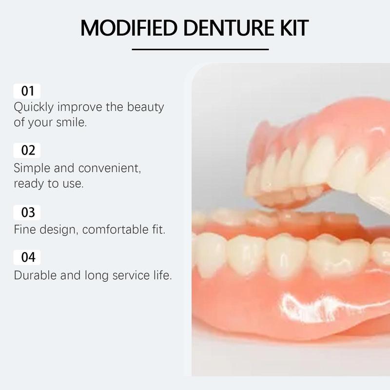 Temporary Denture Kit, 1 Box Denture Care Kit, Denture Kit for Women & Men, Daily Oral Care Product for Home & Travel