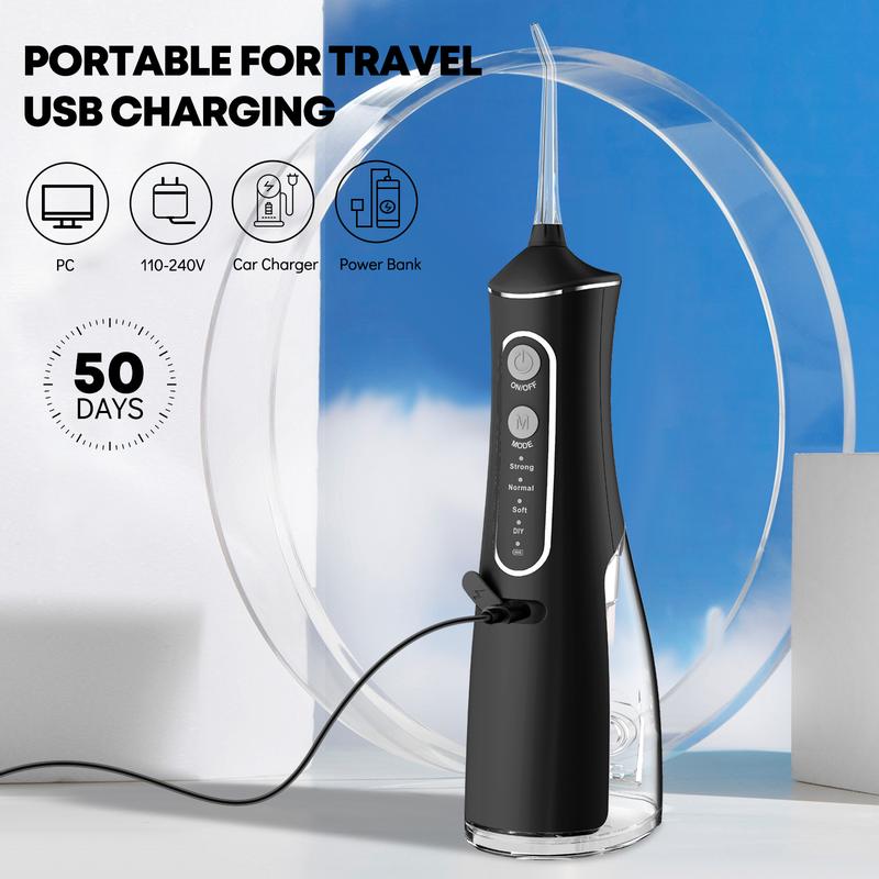 OLASK Water Flosser, USB Rechargeable & Cordless Oral Irrigator with 4 Modes，With 300ml Oral Flosser For Home, Travel Use.