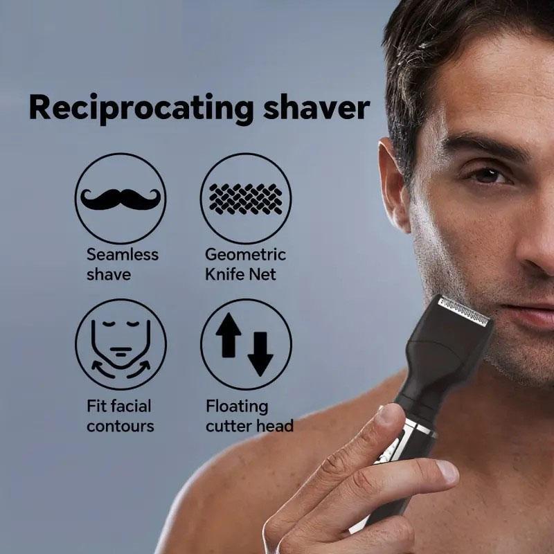 4 in 1 Grooming Kit, 1 Box USB Rechargeable Shaver & Nose Trimmer & Hair Trimmer & Eyebrow Trimmer, Shaver Trimmer, Professional Hair Trimmer for Men