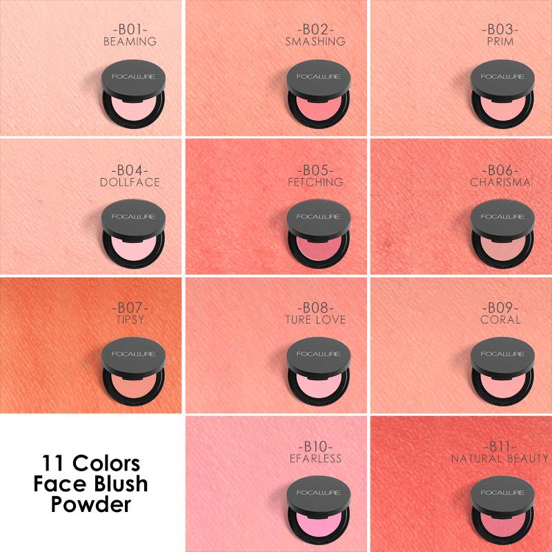 FOCALLURE Silky Face Pressed Blush,High Pigment Mineral Blusher,Create a Fade-free Flawless Finish and Give your Skin a Natural Glow,Lightweight Facial Blusher Makeup,SMASHING