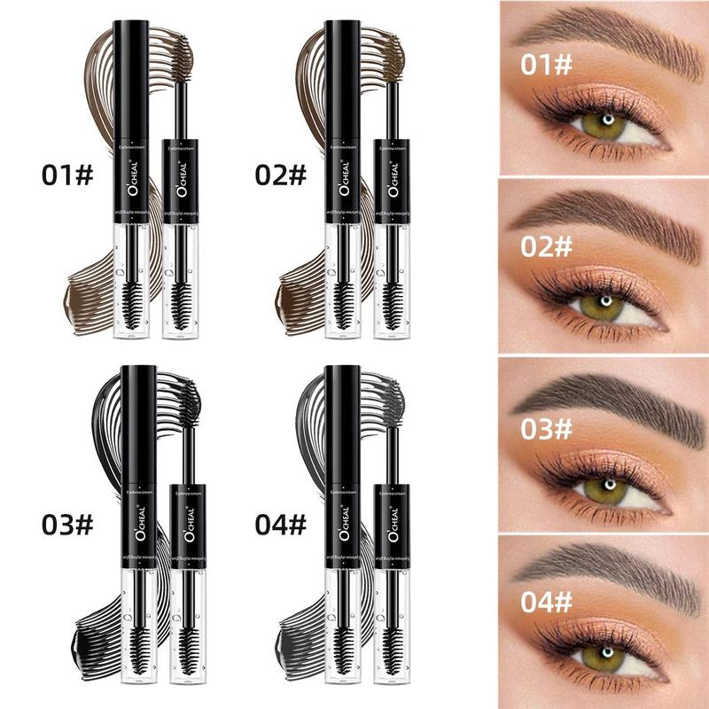 Double-ended Eyebrow Dyeing Paste Set, 4 Counts set Long Lasting Eyebrow Styling Liquid, Professional Eye Brow Makeup Tool for Women