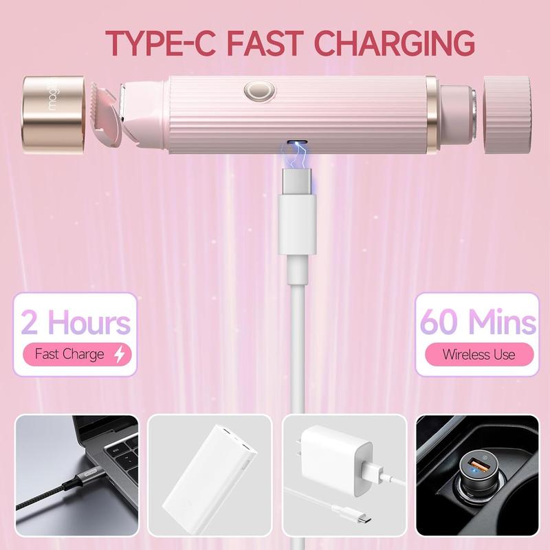 2 in 1 Electric Shaver for Women, 1 Box Rechargeable Face Hair Trimmer for Women, Bikini Trimmer, Waterproof Hair Removal Tool for Body, Face, Legs