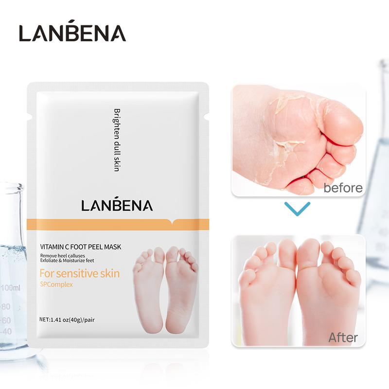 LANBENA Exfoliating Foot Peel Mask Remove Dead Skin Foot Mask Peeling Heel 1pair Nail Flower Pack Tea Tree