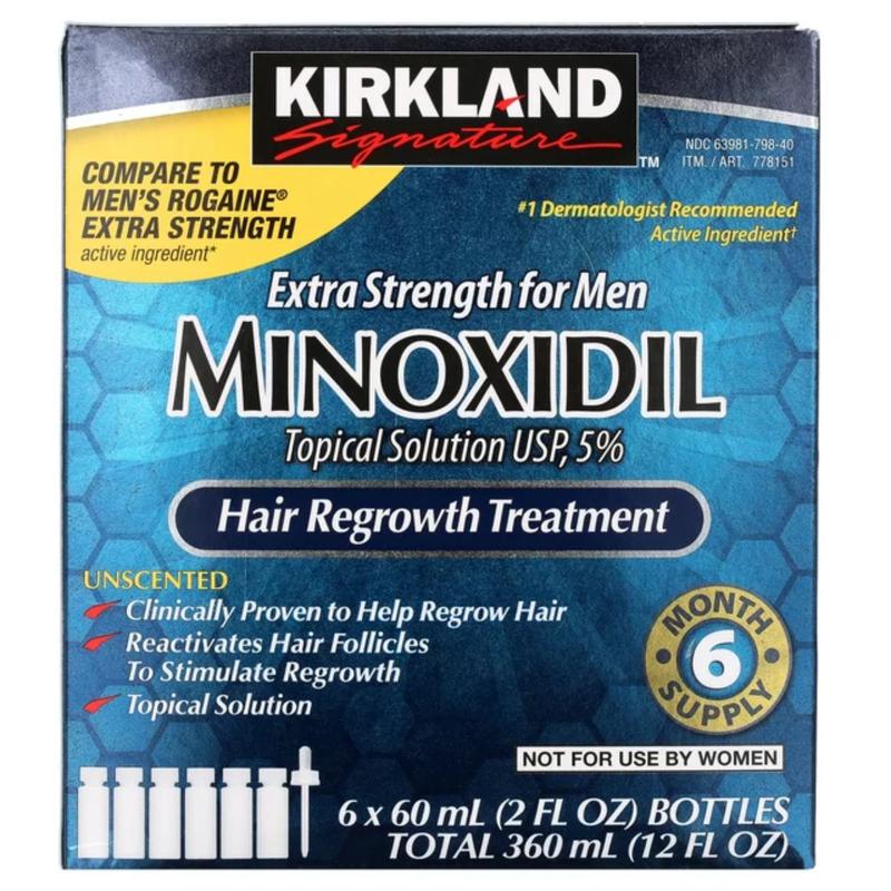 Kirkland Minoxidil 5% Extra Strength 1, 6, 12 Months Supply Men Hair Regrowth Hair Care Comfort