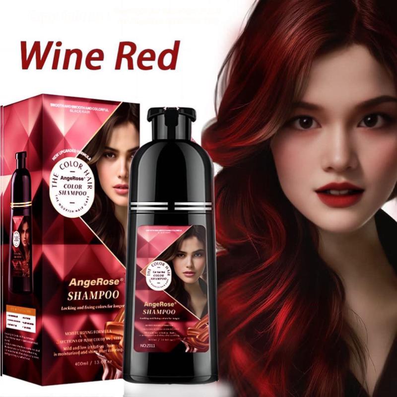 AngeRose Hair Color Shampoo, Hair Dye Shampoo, Instant Grey Hair Coverage, Wine Red, Chestnut Brown, Purple, Perfect Gifts for Women&Men