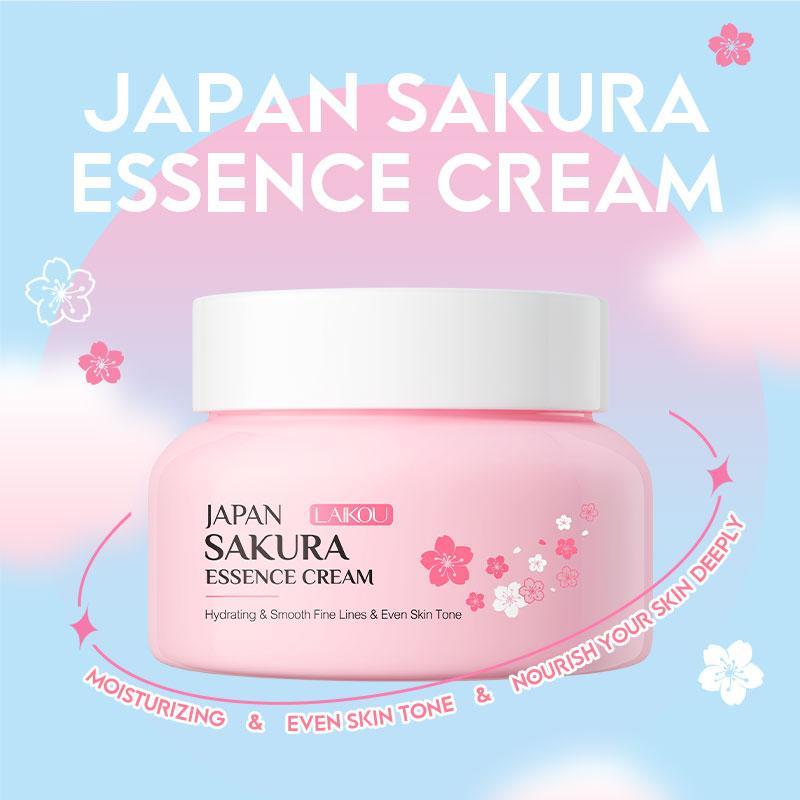 Sakura Extract Moisturizing Face Moisturizer, 2 Counts Cherry Blossom Essence Cream, Deeply Hydrate & Comfort Skin, Nourishing Skincare Day Cream Night Cream