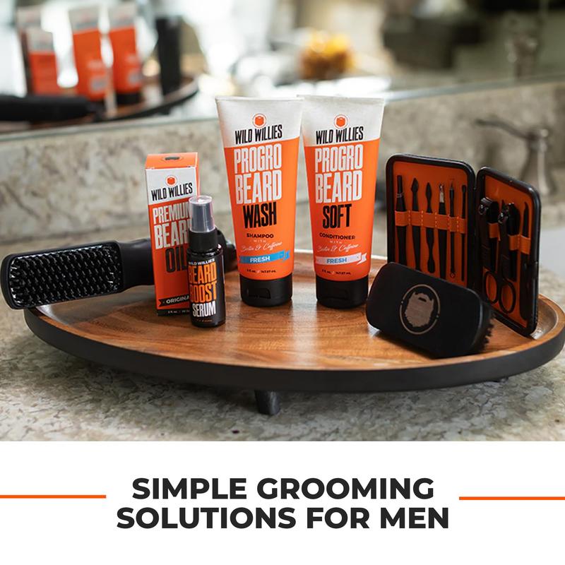 Beard Care Kit, Biotin Fortified Shampoo & Conditioner with Caffeine, 2 4-Oz Bottles, Promotes Healthy Beard Growth & Boost Serum Hair Care Comfort