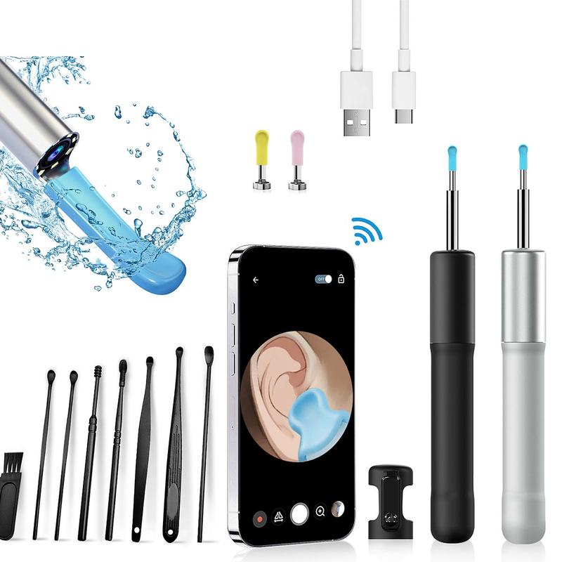 Ear Wax Removal Tool for Christmas Gift, 1 Box Smart Ear Wax Remover with Camera & Accessories, Ear Cleaning Tool Kit for Iphone, Ipad, Android Phones