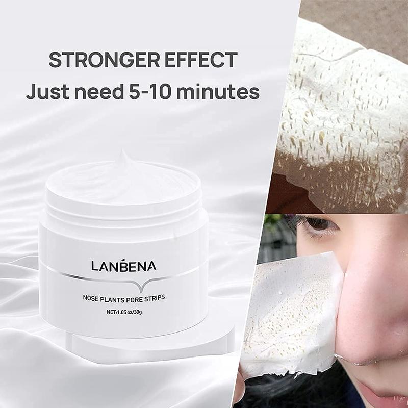 LANBENA Blackheads & Whiteheads Removal Kit for Clear, Radiant Skin: Facial Exfoliating Power, Deep Cleansing, 30g Clay Mask, and Nasal Strips for a Fresh-Faced Glow!