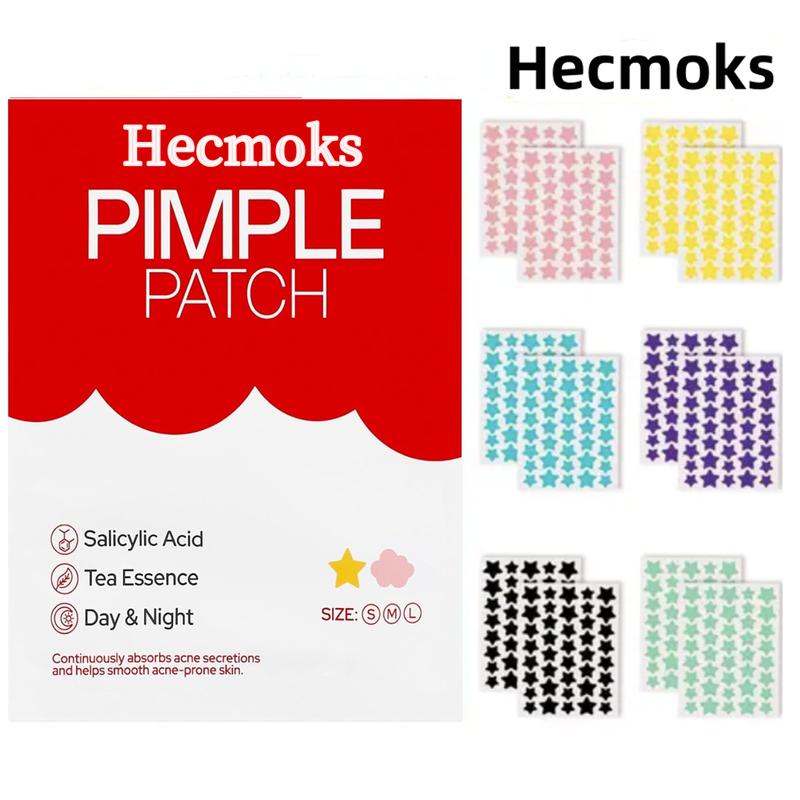 Hecmoks Clear Complexion Essentials: Salicylic Acid & Tea Tree Infused Pimple Patches - Star-Shaped Healing Stickers for Flawless Skin  Acne Skincare