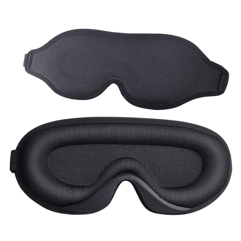 Sleep Mask, Women Men 3D Blocking Lights Sleeping Mask, Pressure Relief Night Sleep Eye Mask with Adjustable Strap, Eye Cover Blindfold for Travel Nap Yoga, Black