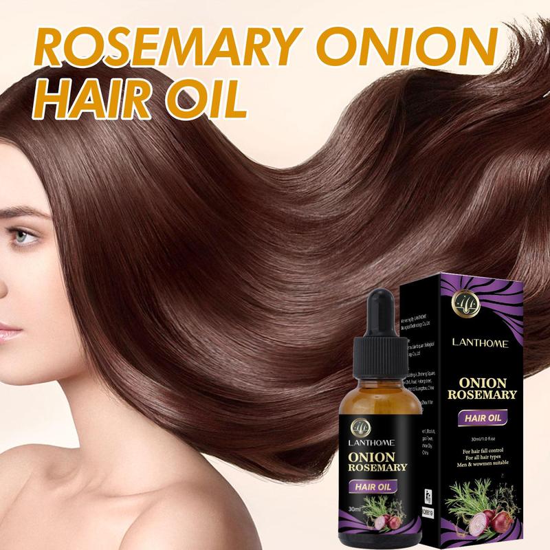 30ml Rosemary Onion Hair Oil, Hair Strengthening Essential Oil for Men & Women, Smoothing Frizzy Hair & Caring Scalp, Comfort Haircare