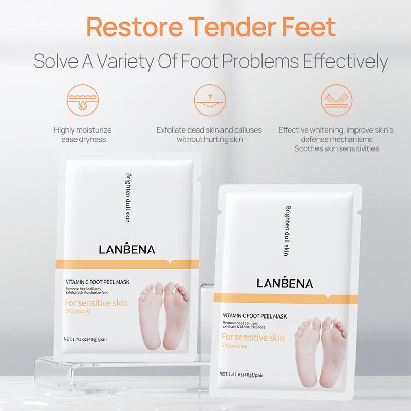 LANBENA Exfoliating Foot Peel Mask Remove Dead Skin Foot Mask Peeling Heel 1pair Nail Flower Pack Tea Tree