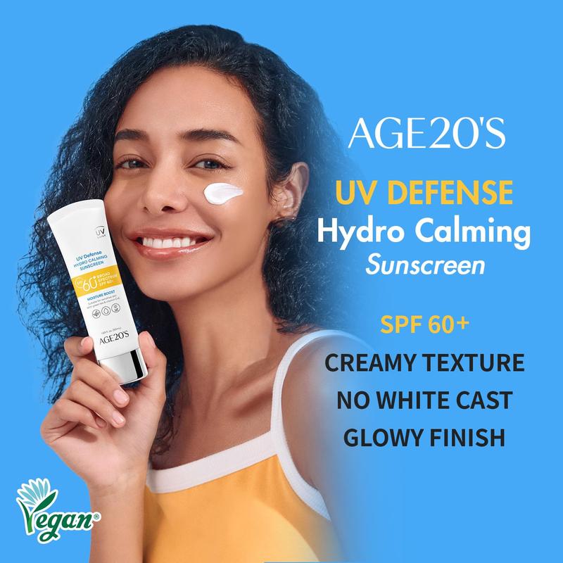 [Official Age20 Partner] (OTC) UV DEFENSE HYDRO CALMING SUNSCREEN 50ML&TWIN PACK(50ML*2), Daily UV Shield, Moisturizing Sun Care, All-Day Sun Protection