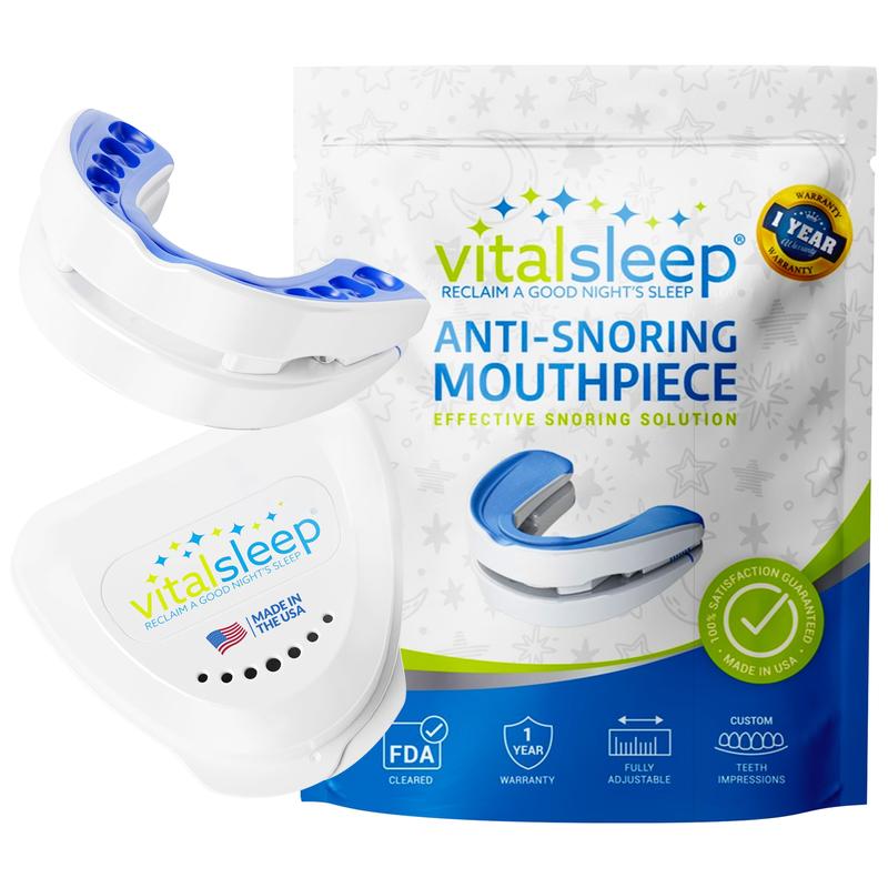 VitalSleep Anti-Snoring Mouthpiece, Stop Snoring & Sleep Better, Men's Size, Adjustable & Personalized Fit, Snore Solution for Restful Nights, Improve Sleep Quality, Made in USA