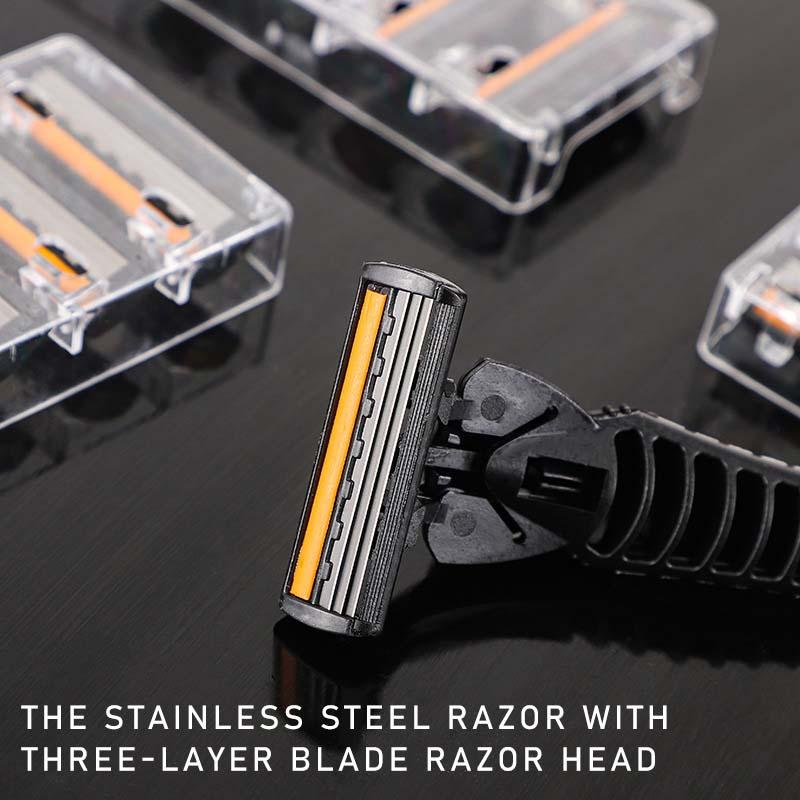 1 Razor Handle and 20 Cartridges | 3 Blade Razor Men, Mens Razors for Shaving, Razor Blades for Men Manual Safety