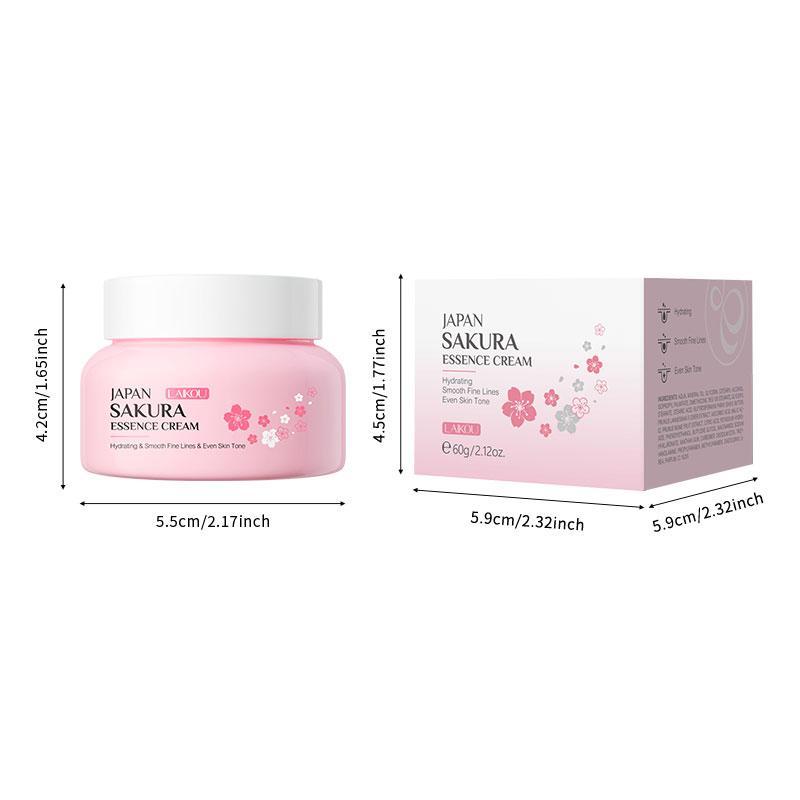 Sakura Extract Moisturizing Face Moisturizer, 2 Counts Cherry Blossom Essence Cream, Deeply Hydrate & Comfort Skin, Nourishing Skincare Day Cream Night Cream