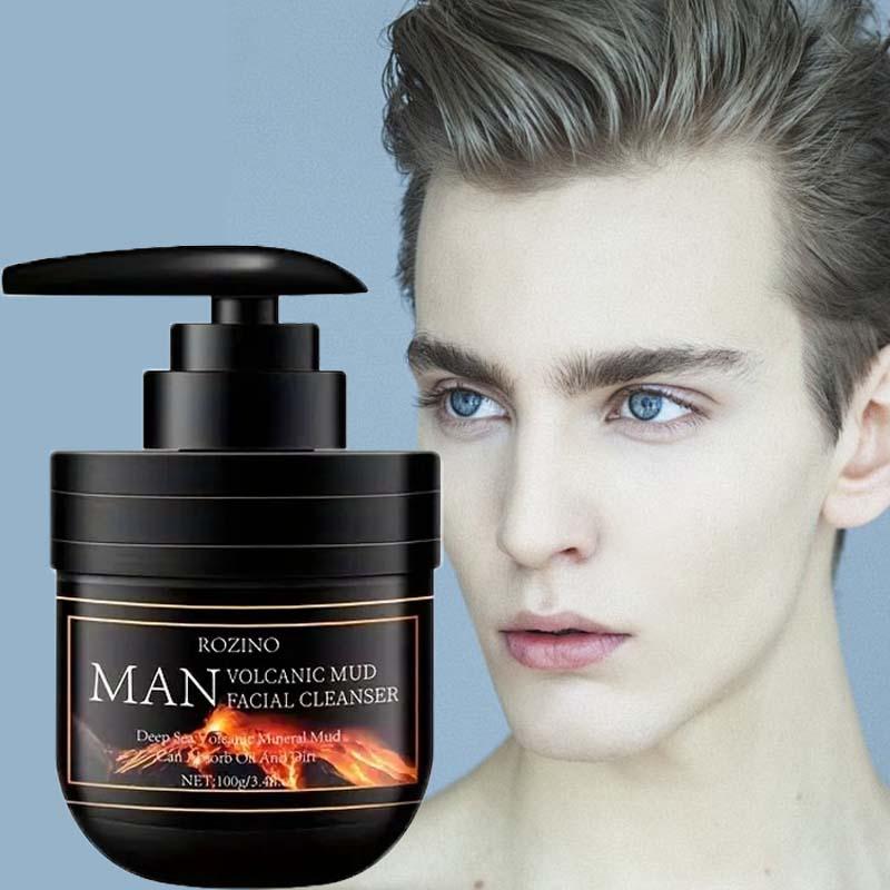 Volcanic Mud Facial Cleanser, Moisturizing & Oil Control Facial Cleansers, Hydrating Facial Deep Cleansing Product for Men