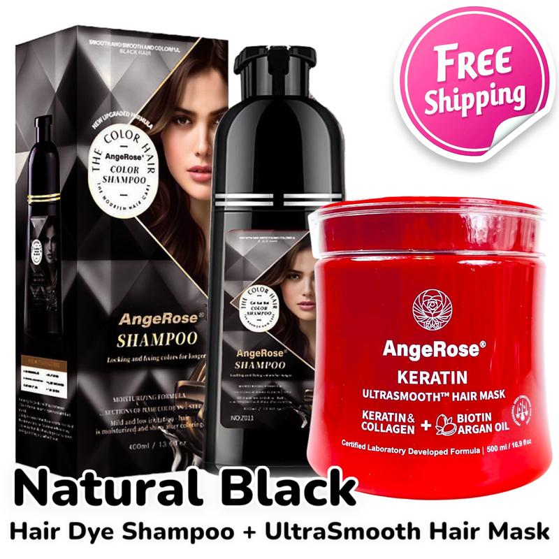 AngeRose Hair Color Shampoo, Hair Dye Shampoo, Instant Grey Hair Coverage, Wine Red, Chestnut Brown, Purple, Perfect Gifts for Women&Men