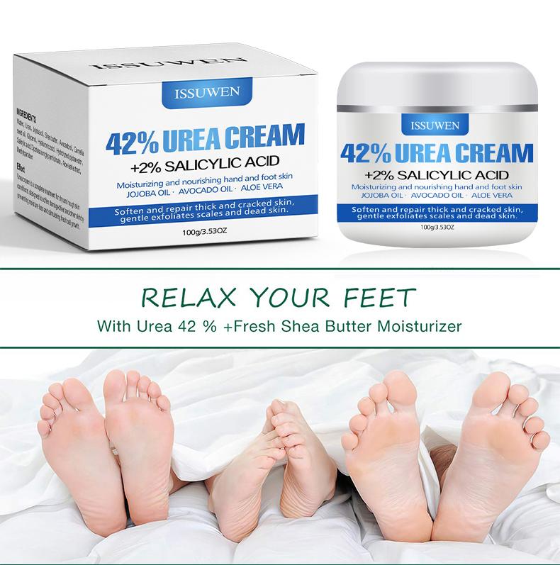 Urea Cream 42 Percent For Feet Plus 2% Salicylic Acid 5.29 oz, Foot Cream and Hand Cream Maximum Strength with Hyaluronic Acid, Tea Tree, and Aloe Vera For Deep Moisturizes, Callus Remover and Soften All Skin Types, Hydrating