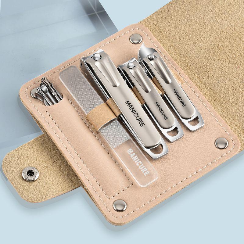 Stainless Steel Nail Clipper Set with Storage Bag, 10pcs set Professional Manicure & Pedicure Tool for Home & Salon Use