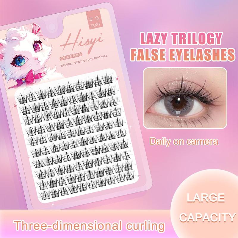 False Eyelashes Lash Extensions, 10 Rows Cosmetic Wispy Cluster Natural Look Faux Eyelashes Eyelashes Extensions, Eye Makeup Tools for Daily Use