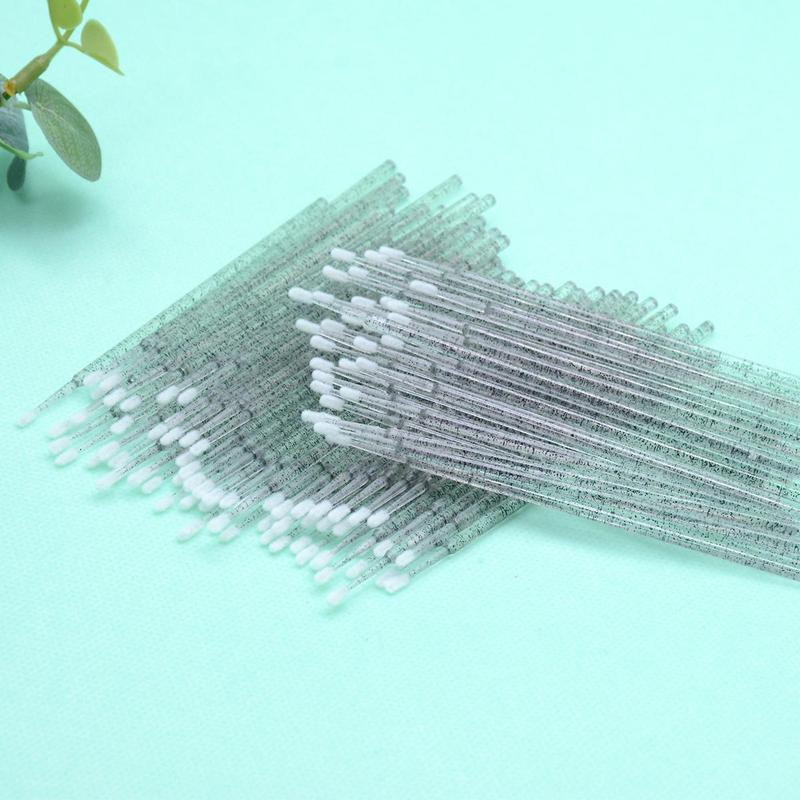 Disposable Makeup Remover Swabs, 100pcs Artificial Crystal Design Mascara Wiping Applicator with Single Head, Professional Makeup Cosmetic Tools for Women, Comfort Hygiene Products