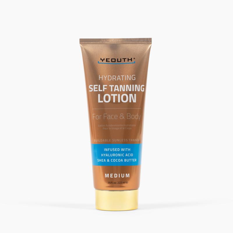 YEOUTH Self Tanning Lotion for Face and Body Care Blend of Hyaluronic Acid, Cocoa and Shea Butter, Hydrating Self Tanner for Radiant Tan