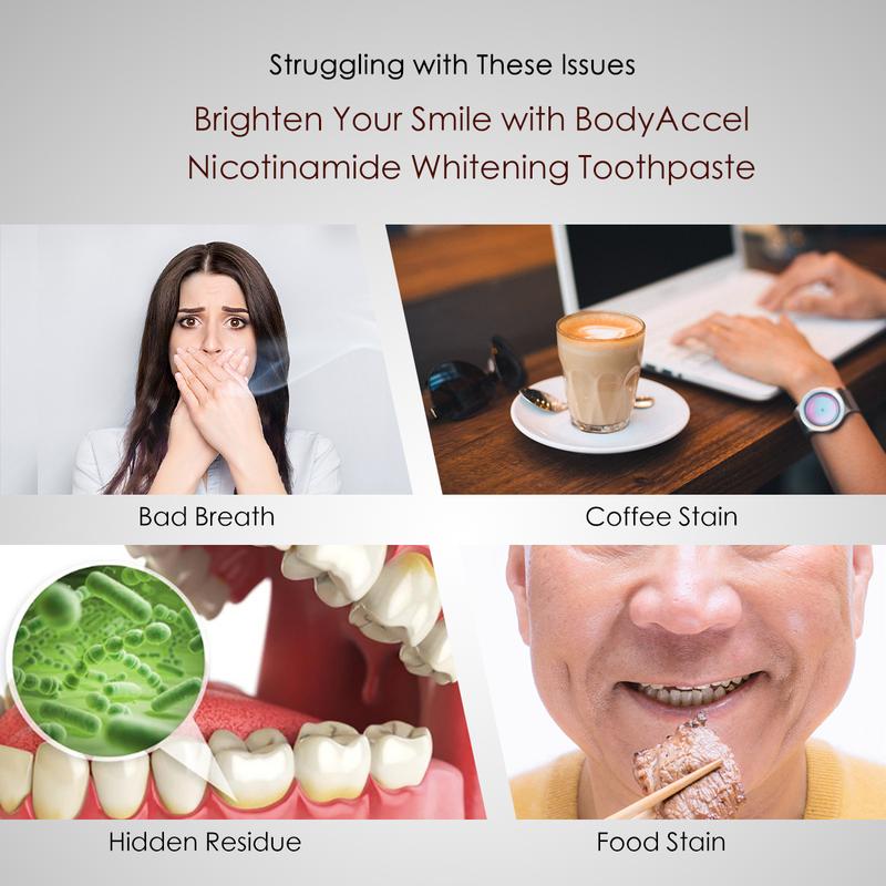 BodyAccel Niacinamide Teeth Whitening Toothpaste