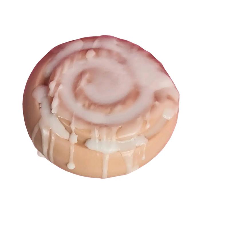 Cinnamon Roll with Icing Handmade All Natural Goat Milk & Shea Butter Soap. Cute Handcrafted Soap. Yoni Soap Bar. Faux Food Soap.