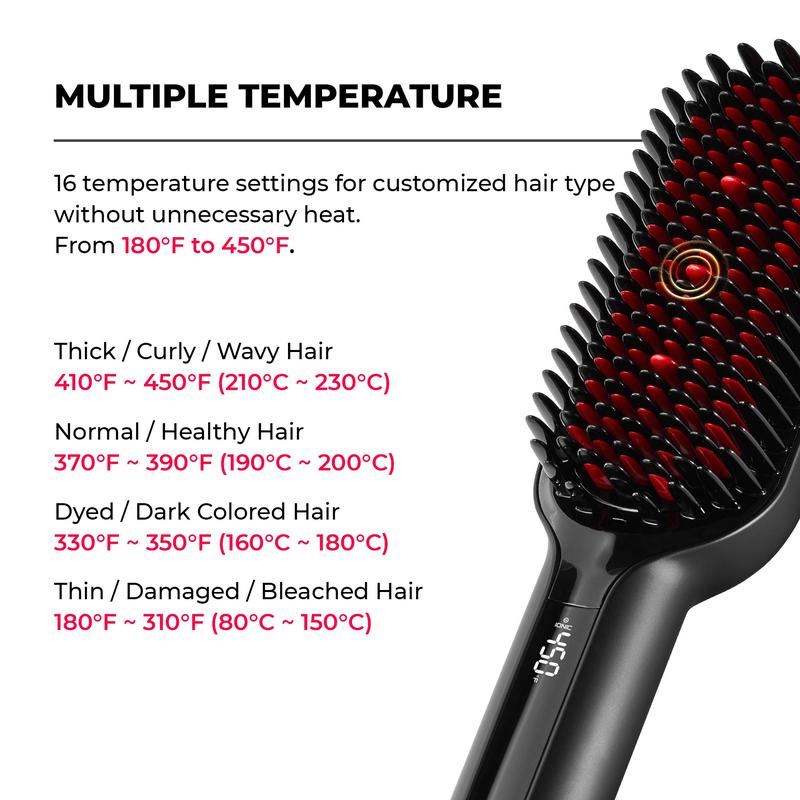 TYMO iONIC PLUS Hair Straightener Brush with Smooth Bristles