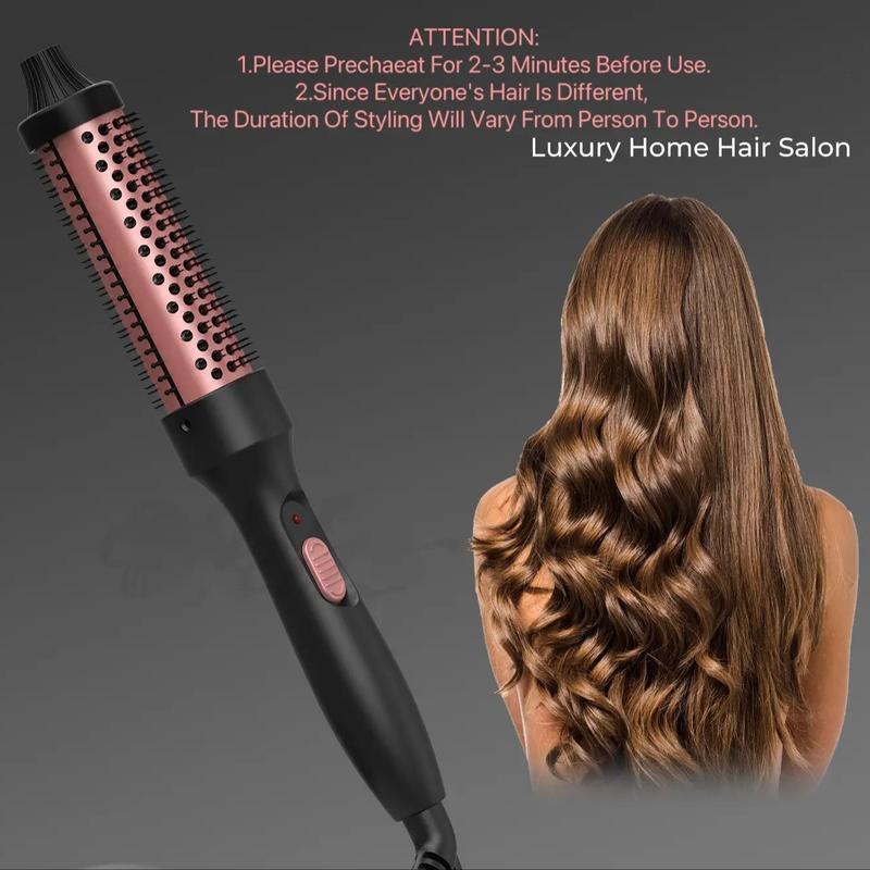 Electric Heated Hair Curler, Fast Heat Up Blowout Brush Hair Curling Wand, Professional Heated Hair Styling Tool, Thermal Brush for Create Beach Waves Styling