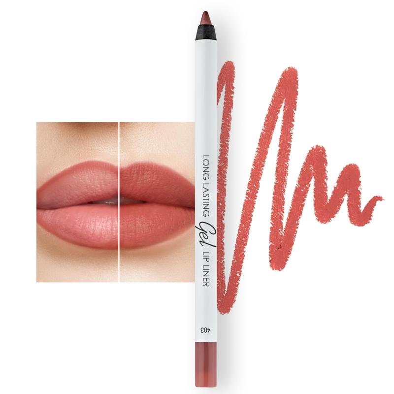 Matte Gel Lip Liner Pencil | Weightless & CreamyTexture - Sharpenable - Longwear & Waterproof - High Pigmented & Flawless Finish - Cruelty-free & Paraben-Free - 412, 1,7g 0.05oz. (Spicy Nude)