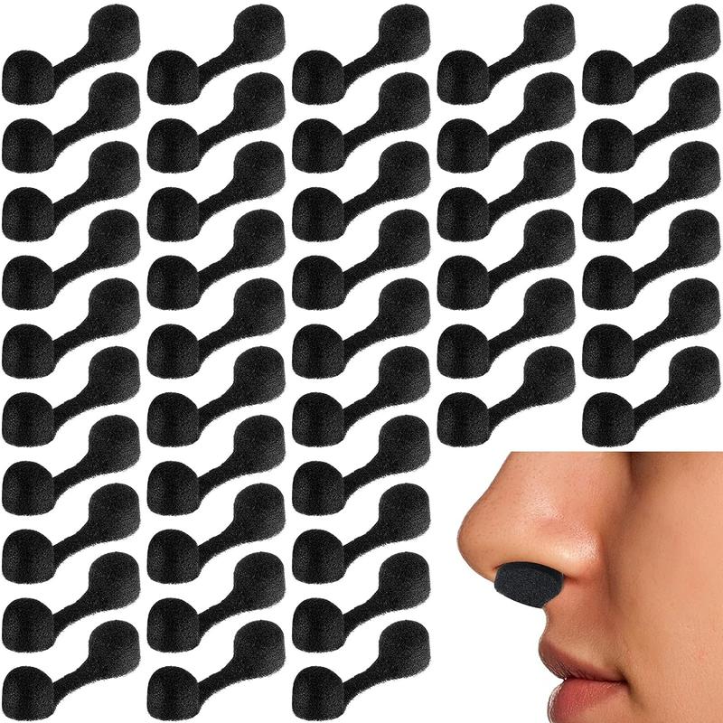 100 Pieces Nose Plug Filter Disposable Nose Dust Filters Nostril Filters Spray Nose Filter Sponge Nose Plugs for Women Men Sunless Spray Tanning Outdoor Dust Construction Areas (Black)