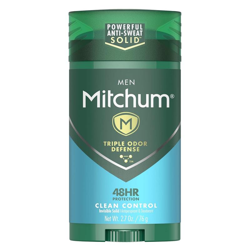 Mitchum Men's Deodorant, Antiperspirant Stick, Triple Odor Defense Invisible Solid, 48 Hr Protection, Dermatologist Tested, Clean Control, 2.7 Oz (Pack of 1)