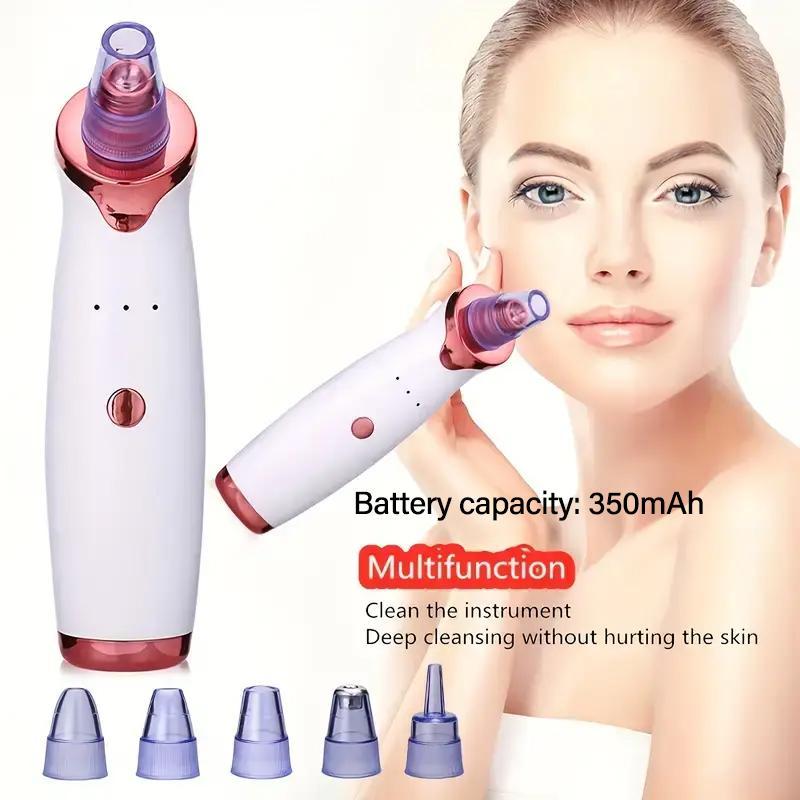 Blackhead Remover Vacuum Tool, 1 Box Multifunctional Vacuum Pore Cleaner with Replaceable Beauty Heads, Electric Blackhead Extractor Tool for Face