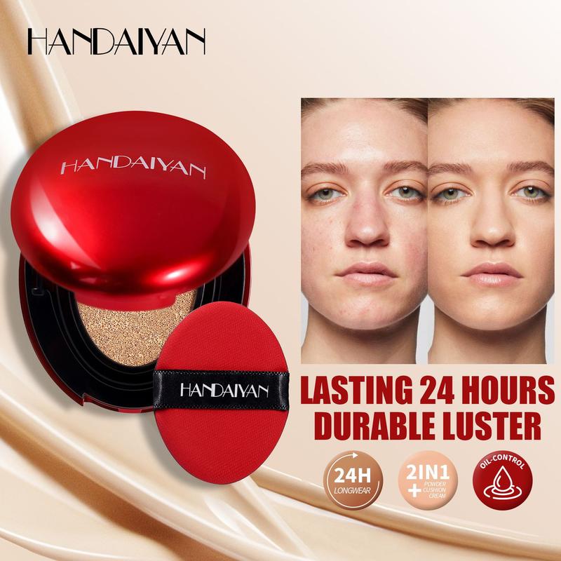 5 Color Air Cushion Liquid Foundation Oval Red Shell Clear Natural Concealer Liquid Foundation Portable daily party touch-ups Cosmetic Makeup