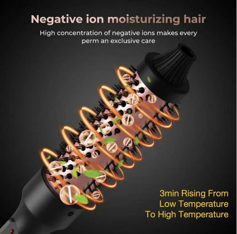 1.25-inch Professional Heated Curly Hair Brush Straight Hair Comb, Hot Tools Thermal Brush, Negative lon Perm Stick HeatingRound Brush Dual-purpose Hair Styling Comb, American Standard Plug, Women'sHair Styling Tool Comfort 1 2 inch curler