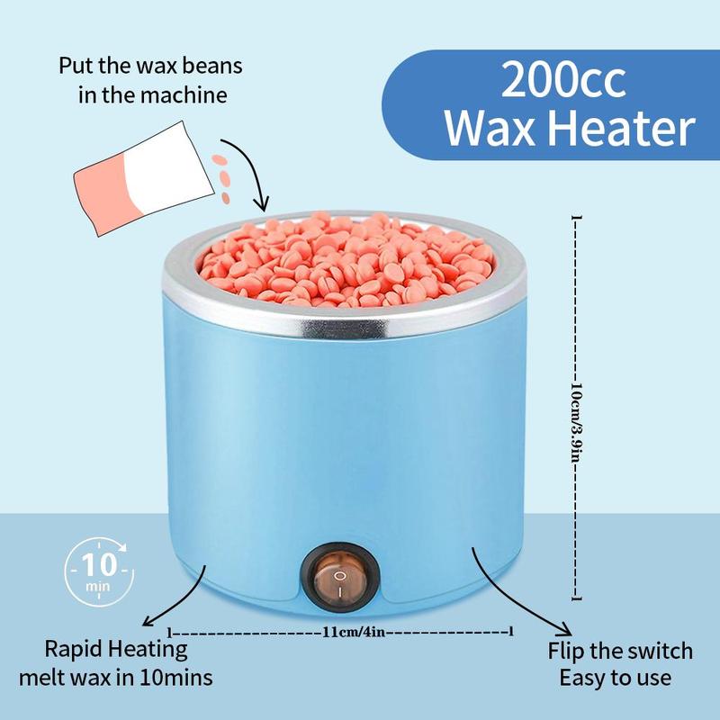 Electric Wax Heater With Hard Wax Beans & Mixing Stick, 1 Set Professional Wax Bean Machine Kit, Wax Warmer For Hair Removal, Personal Care Appliances