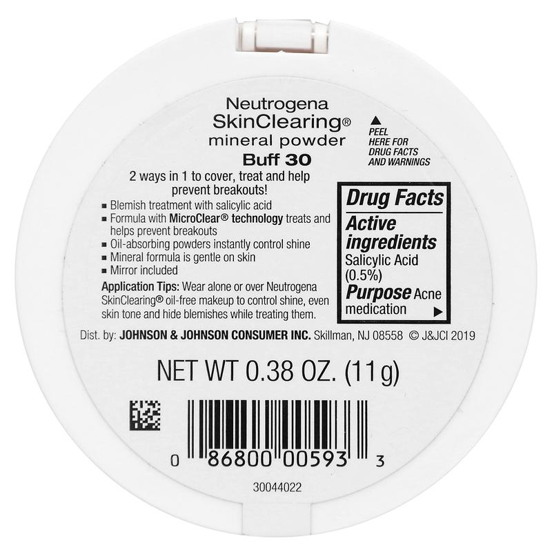 Neutrogena SkinClearing, Mineral Powder, Buff 30, 0.38 oz (11 g)