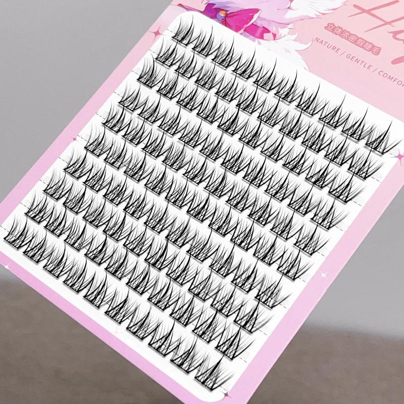 False Eyelashes Lash Extensions, 10 Rows Cosmetic Wispy Cluster Natural Look Faux Eyelashes Eyelashes Extensions, Eye Makeup Tools for Daily Use